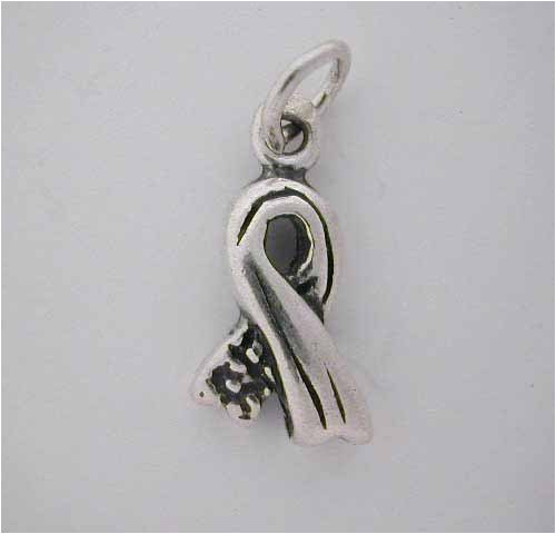Cancer Awareness 925 Silver RIBBON CHARM Show SUPPORT