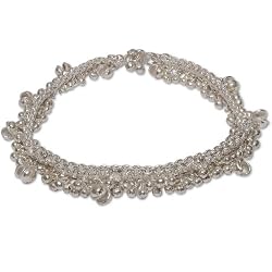 Womens Silver Jewelry Ankle Bracelet Pairs 10.50 inches (sanklt042)