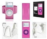ACCESSORY KIT FOR APPLE IPOD NANO PINK ARMBAND AND SKIN WITH WALL AND CAR CHARGER