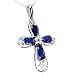 925 Sterling Silver Kyanite Cross Pendant