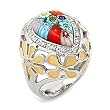 Multi-Color Drop Millefiori Ring