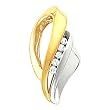 14K Two-Tone Gold Diamond Pendant/Slide - 0.15 Ct.
