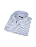 Bagutta Blue Pencil Stripe Button Down Cotton Dress Shirt