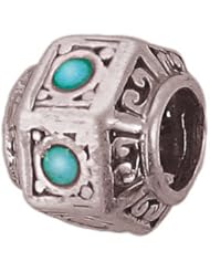 Zable (tm) Sterling Silver Turquoise Bead / Charm