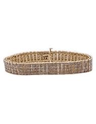12.00ctw diamond bracelet, 4-row box bracelet yellow gold