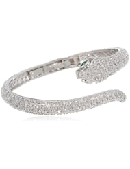 CZ by Kenneth Jay Lane "Trend" 15cttw Hinge Serpant Cuff Bracelet, 2.5"