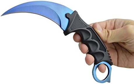 GooBee Sports GB-019 TIGER TOOTH Knife Counter Strike Global Offensive Knives Soul Tactical Neck Knife(blue)