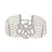 Sterling Silver 5-Row Simulated Pearl with Cubic Zirconia Twist Center and Side-Bars Bracelet, 7+1" Extender Sterling Silver 5-Row Simulated Pearl with Cubic Zirconia Twist Center and Side-Bars Bracelet, 7+1" Extender