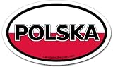 Polska Poland in Polish Flag Car Bumper Sticker Decal Oval