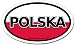 Polska Poland in Polish Flag Car Bumper Sticker Decal Oval
