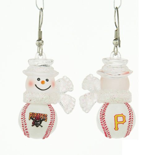 Pittsburgh Pirates MLB Snowman Baseball Earrings (1-inch)