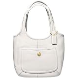 AUTHENTIC COACH ERGO WHITE PEBBLE LEATHER SHOULDER TOTE 11615