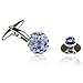 Cuff-Daddy Crystal Ball Cufflinks Studs Blue with Presentation Box