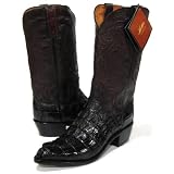 Lucchese 'N8364' Crocodile Tail Cowboy Boots Mens 9.5 - Black Cherry by Lucchese