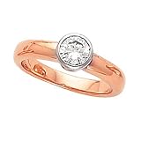 14K Rose and White Gold and Platinum Diamond Solitaire Engagement Ring - 0.50 Ct.