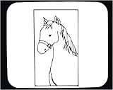 Mouse Pad with "black and white", bust, horse, Asia, India, equine, animal
