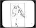Decorated Mouse Pad with black and white, bust, horse, Asia, India, equine, animal