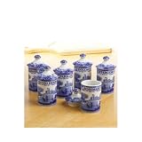 Spode Blue Italian Spice Jars Set(s) Of 6