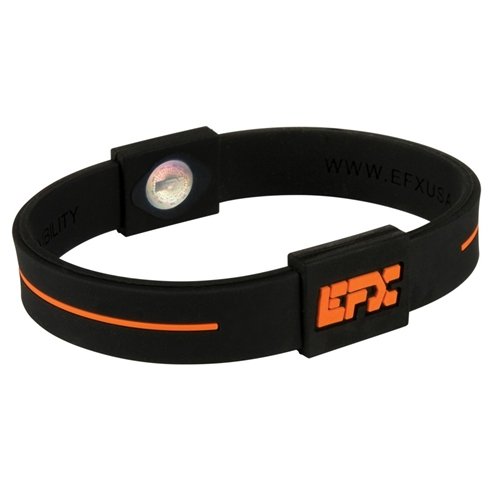 EFX Silicone Sport Wristband- Black/Orange