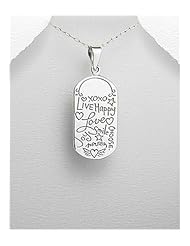 Message Pendant Necklace In 92.5 Sterling Silver