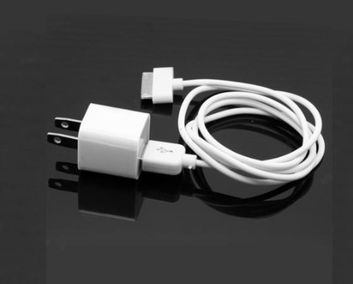 Wall AC Charger USB Sync Data Cable for iPhone 4, 3GS, and iPod