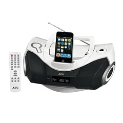 AEG SR 4337 IP Tragbares Stereo Radio (CD/MP3-Player, 80 Watt PMPO, Apple iPod-/iPhone Dock) wei�