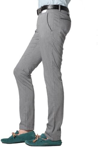CNCN Mens Stylish Slim Fit Straight Leg Pants Size 31/32 Grey Blue
