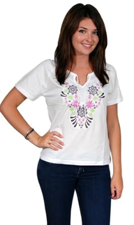 Embroidered Peasant Top