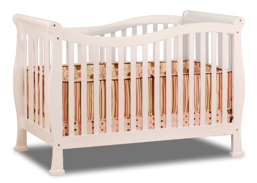 Athena Nadia 3 in 1 Crib with Toddler Rail, White