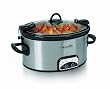 Crock-Pot SCCPVL605-S 6-Quart Programmable Cook & Carry Oval Slow Cooker, Stainless Steel