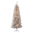 Slim Tinsel Pre-Lit Tree - Silver (7')