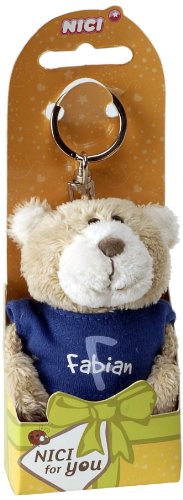 Nici 15114 - B&auml;r Fabian 10 cm Schl&uuml;sselanh&auml;nger mit T-Shirt, blau