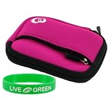 Neoprene Sleeve (Hot Pink) Case for Canon PowerShot SD1400IS 14.1 MP Digital Camera Black