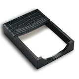 Black Crocodile Embossed Leather Memo Holder