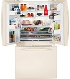 Review GE  / GE Profile PFCF1NJXCC 20.8 cu. ft. Counter-Depth French Door Refrigerator with 5 Glass Shelves Including 3 Slide-Out Spill Proof, Electronic Sensors, TurboCool Setting, External Water Dispenser and Ice Maker: Bisque