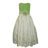 Girls 4-10 Special Occasion Holiday Party Dress with Embroidery and Sequins