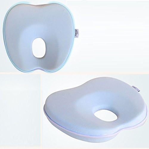 Gleekoo Yellow / Blue / Apple's Shapes Baby Memory Pillow for Prevent From Flat Head, Cotton Velvet Memory Foam Filling Newborn sleeping Positioner Headrest for 3-12 months