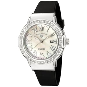 Swiss Legend Women's 20032D-02 South Beach Collection Diamond Accented Black Rubber Watch