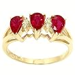 14K Yellow Gold Ruby and Diamond Ring