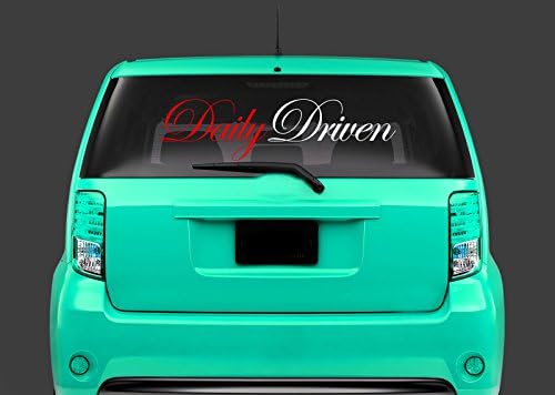 Daily Driven Red/white Sticker Window Windshield Decal Stickers JDM Drift