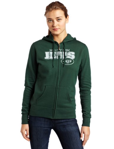 NFL Women's New York Jets Football Classic III Long Sleeve Fullzip Fleece Hoodie (Dark Green, X-Large)