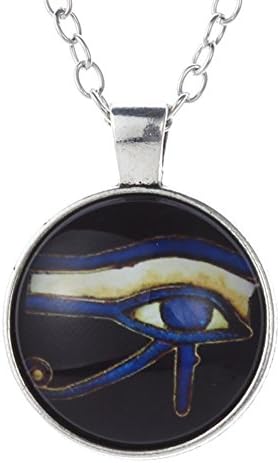 CHER Sue Alloy New Creative Round Pendent Gift Fashion Necklace EYE OF HORUS (YW-AWENN0515-Brightsilver)
