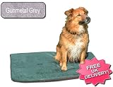 Orthopaedic Pet Dog/Cat Foam Mattress 95x70x4cm Egg Crate Design Gunmetal Grey Faux Suede Cover