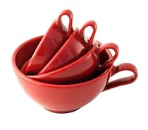 Nigella Lawson's Living Kitchen, Measuring Cups, Melamine, Set of Four, Red