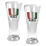 Miami Hurricanes 2pc 19oz Pilsner Glass Set NCAA College Athletics