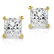 2/5ctw Diamond Princess Stud Earrings (HI/SI1-SI2) in 14K White Gold
