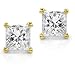2/5ctw Diamond Princess Stud Earrings (HI/I1-I2) in 14K Yellow Gold