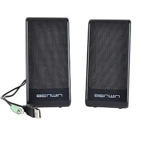 Benwin Vick 2.0 2-Piece USB Powered Multimedia Speaker Set (Black) by Benwin