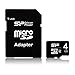 Silicon Power 4 GB microSDHC Class 4 Flash Memory Card with SD Adapter SP004GBSTH004V10-SP