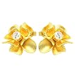 Goldfill White Round cut Cubic Zirconia Flower Stud Earrings .925 Stamp Hypoallergenic